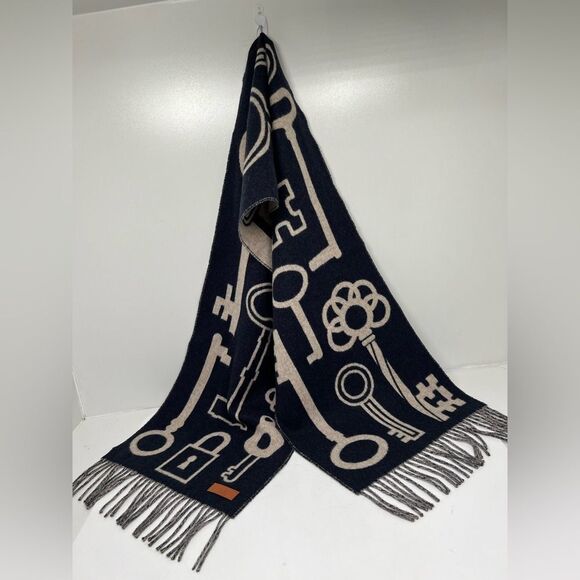 Hermes 100% Cashmere Casaque  Muffler Porte-Clefs Scarf Unisex Gifts - Picture 1 of 5